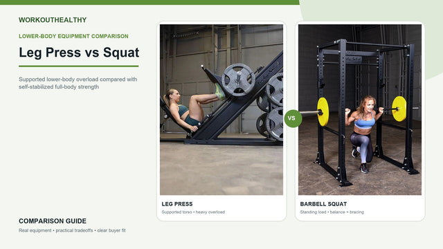 Body-Solid SGLP500 leg press compared with a barbell squat inside the GPR400 power rack