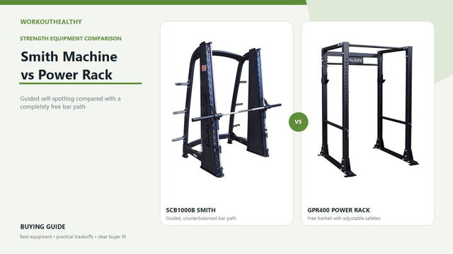 Smith machine versus power rack guide comparing the Body-Solid SCB1000B and GPR400