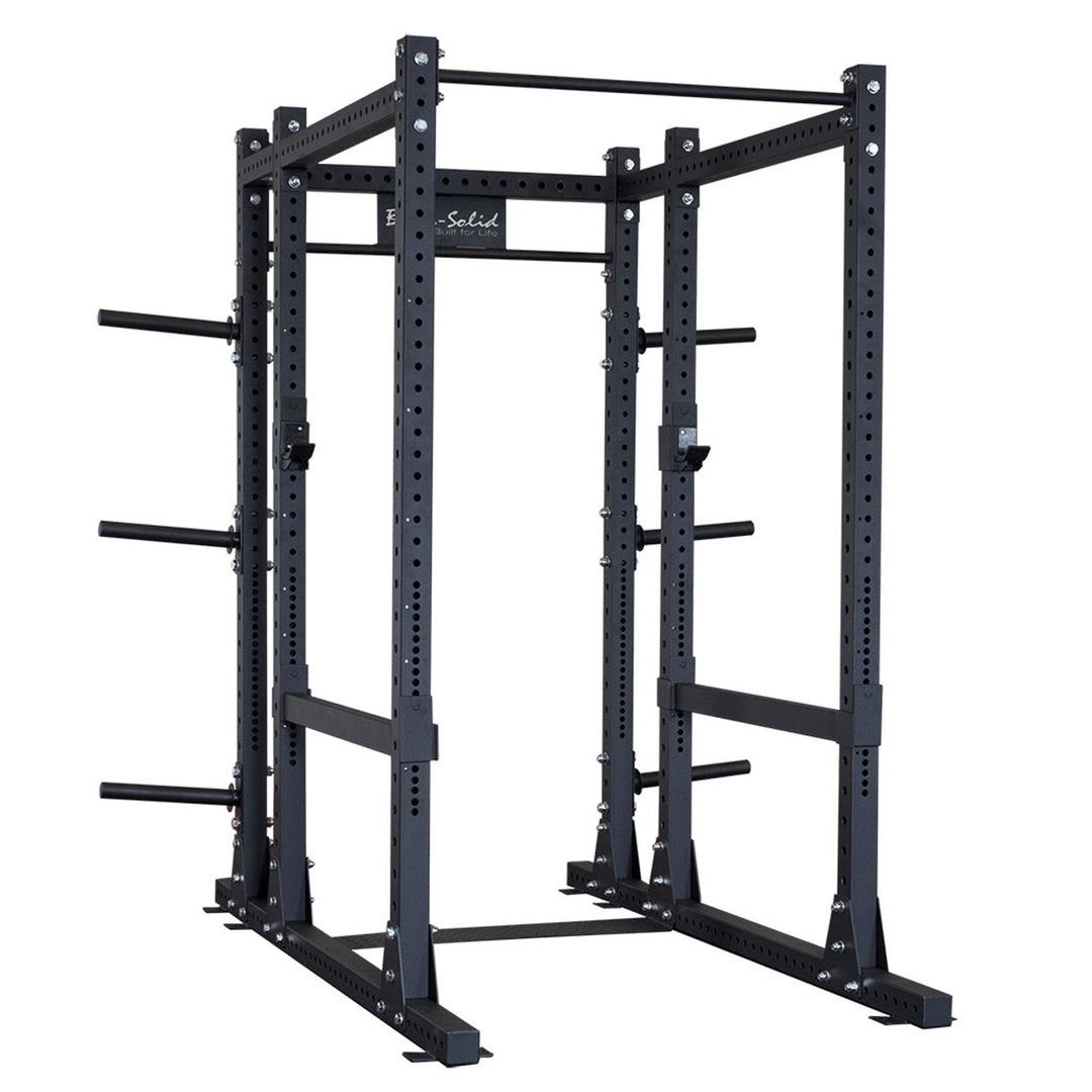 commercial power and squat rack in black