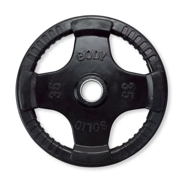 body-solid 35 lb. black rubber weight plate