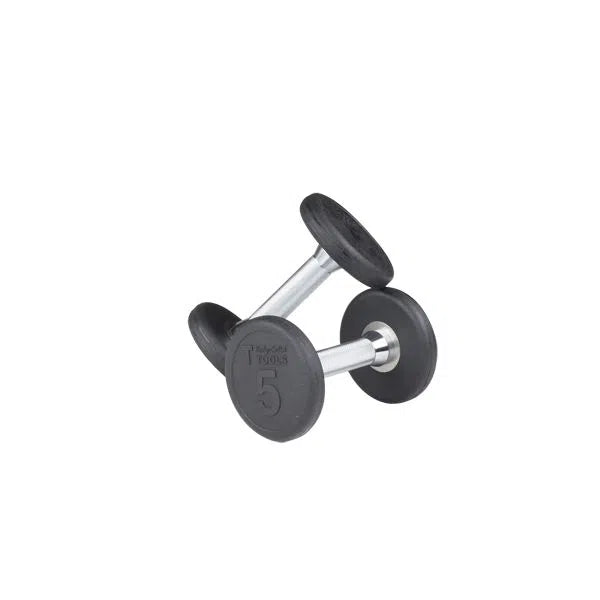5 lb. black rubber round dumbbells