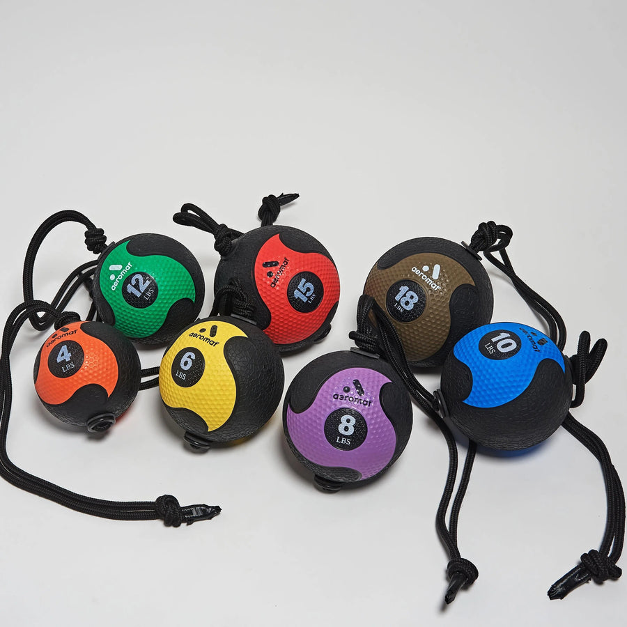 colorfull set of AeroMat Medicine Ball with Rope
