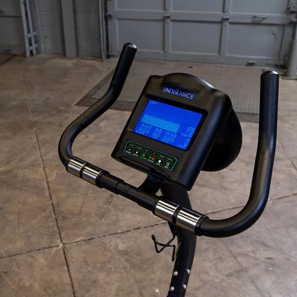 Endurance Commercial Upright Bike B4UB closer at LED display monitor