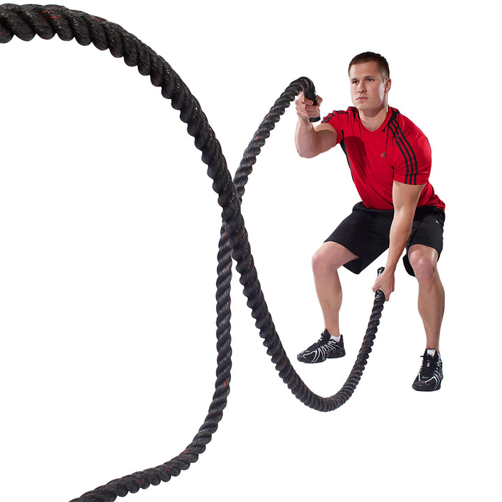 A man training with the Body-Solid Gym Ropes BSTBR 