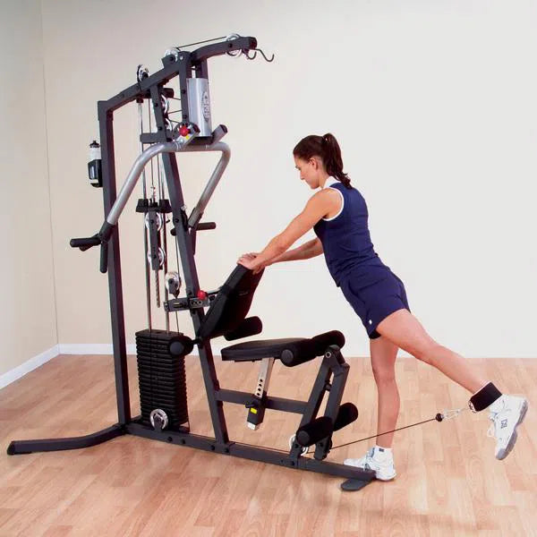 woman cable glute kickback workout on Body-Solid All-In-One Gym Machine for Home G3S