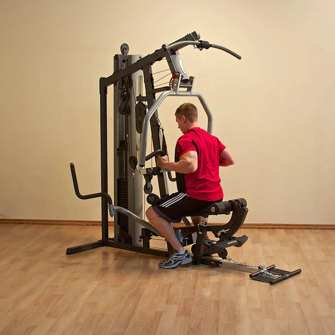 man seated row workout on Body-Solid Compact Weight Machine G5S