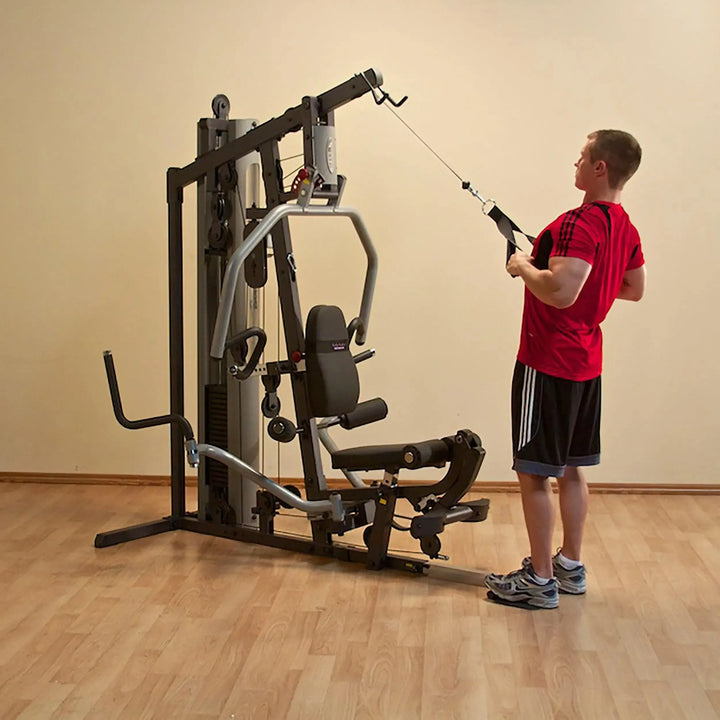 man cable chest pull workout on Body-Solid Compact Weight Machine G5S