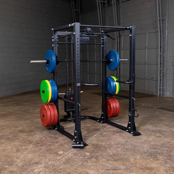 Squat rack best sale with pulley system