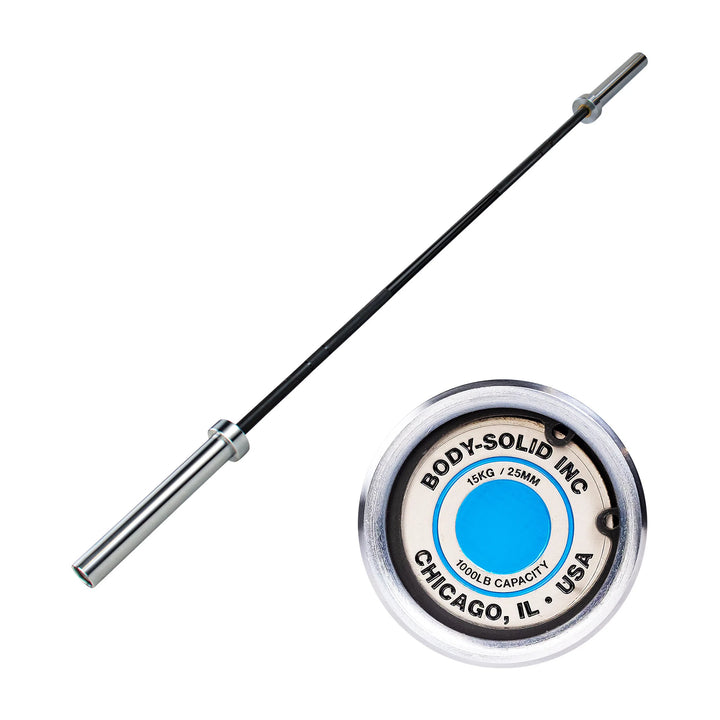 Body-Solid Women's Olympic Barbell OB79EXT chrome option closer look