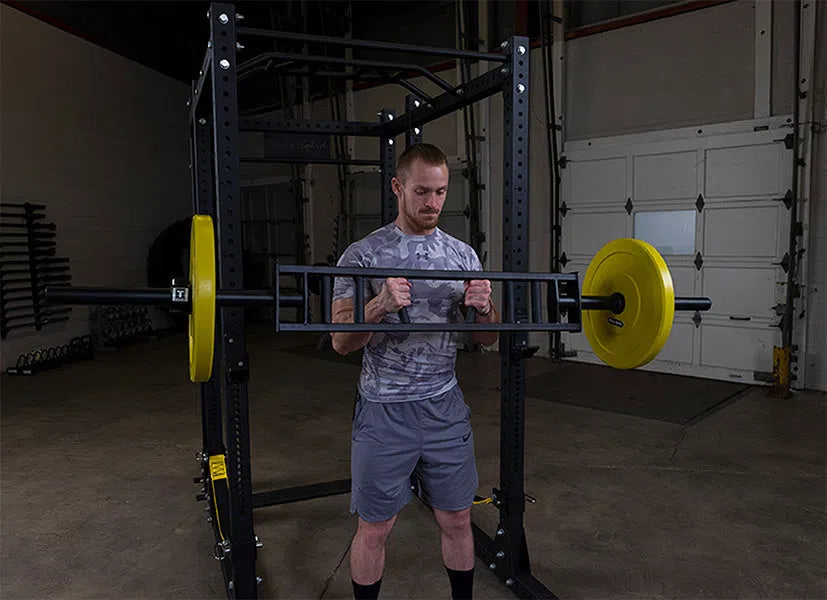 man bicep curls with Body-Solid Multi Grip Bench Press Bar OMG86