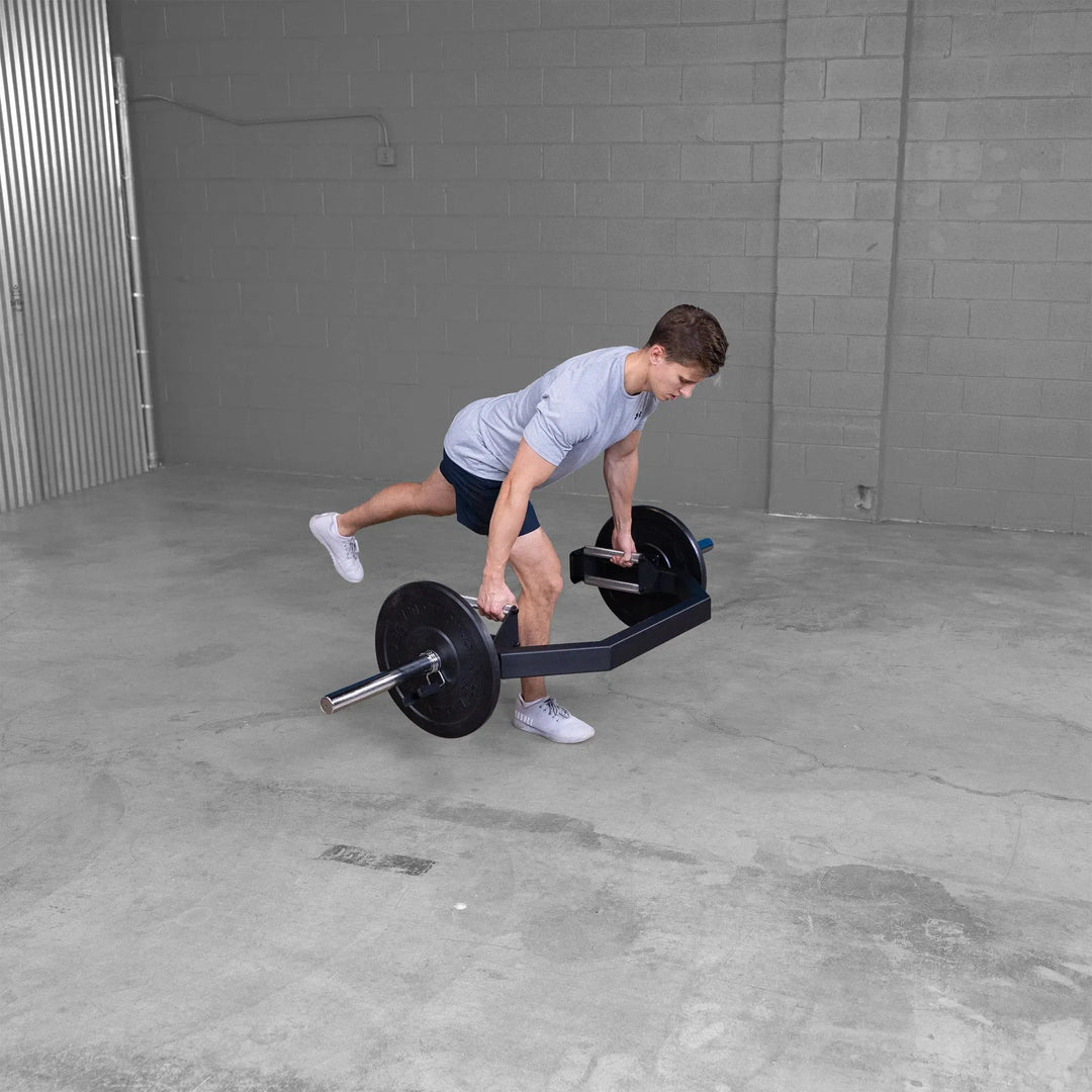 A man training on the Body-Solid Open Trap Bar OTB100