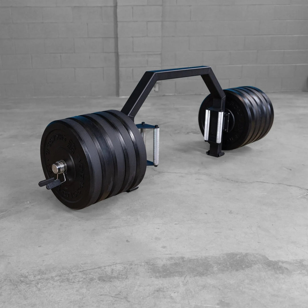 Body-Solid Open Trap Bar OTB100 on display with weight plates