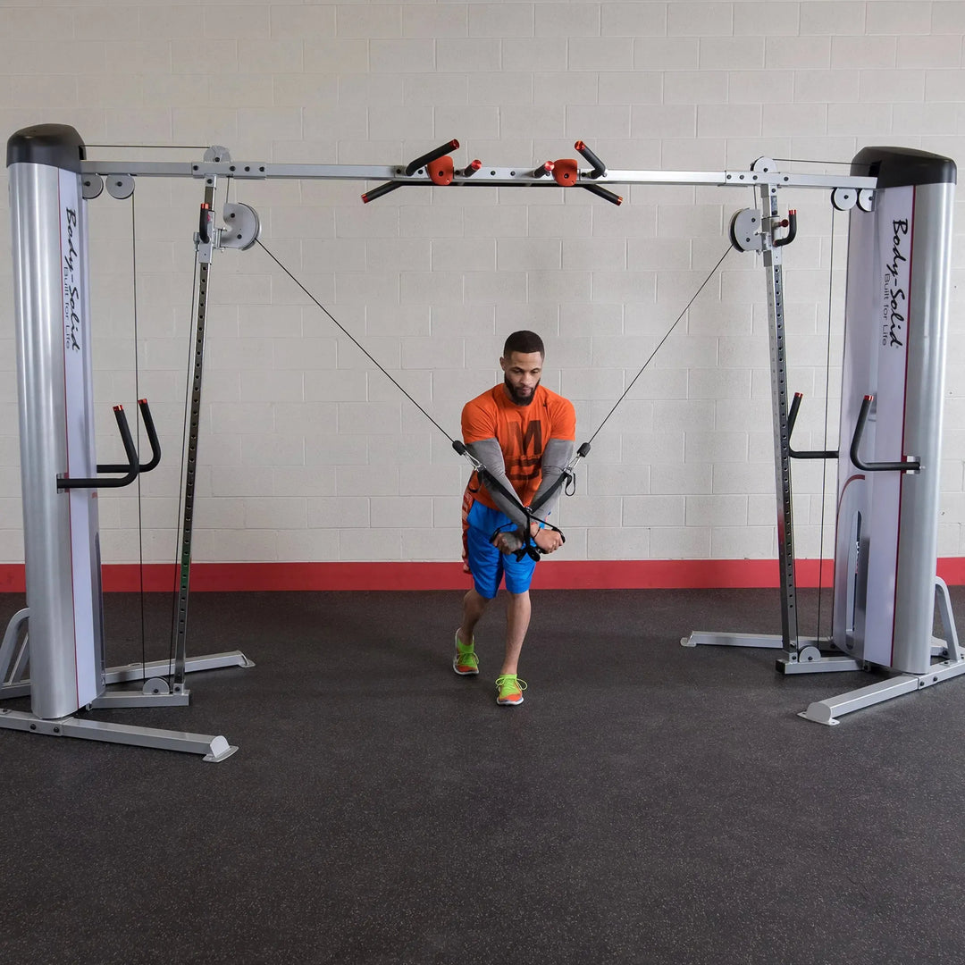 man cable pec fly exercise on Body-Solid Commercial Cable Crossover Machine S2CCO