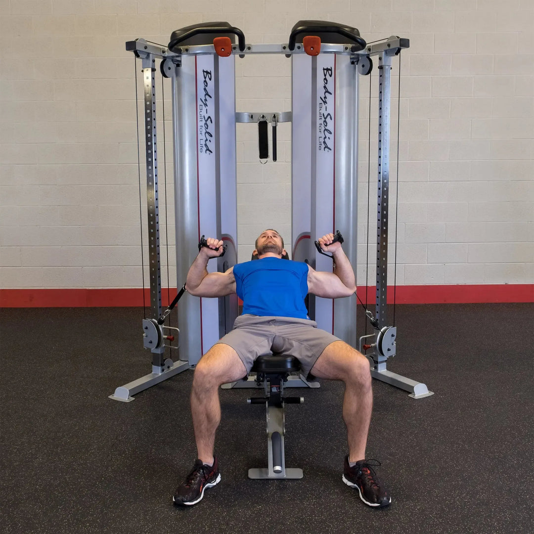 man cable incline bench press exercise on Body-Solid Commercial Functional Trainer S2FT