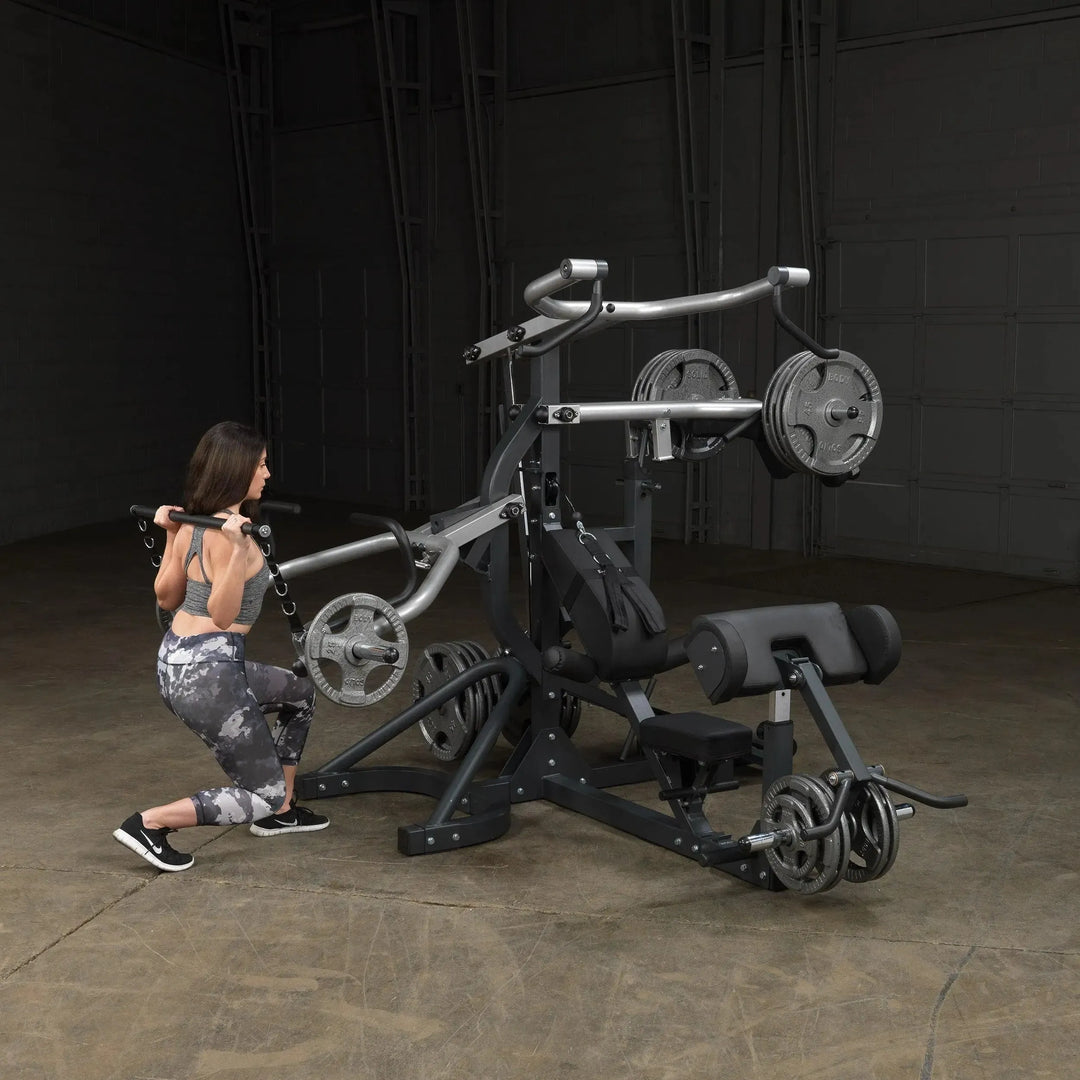 woman squat workout on Body-Solid Freeweight Leverage Gym SBL460P4