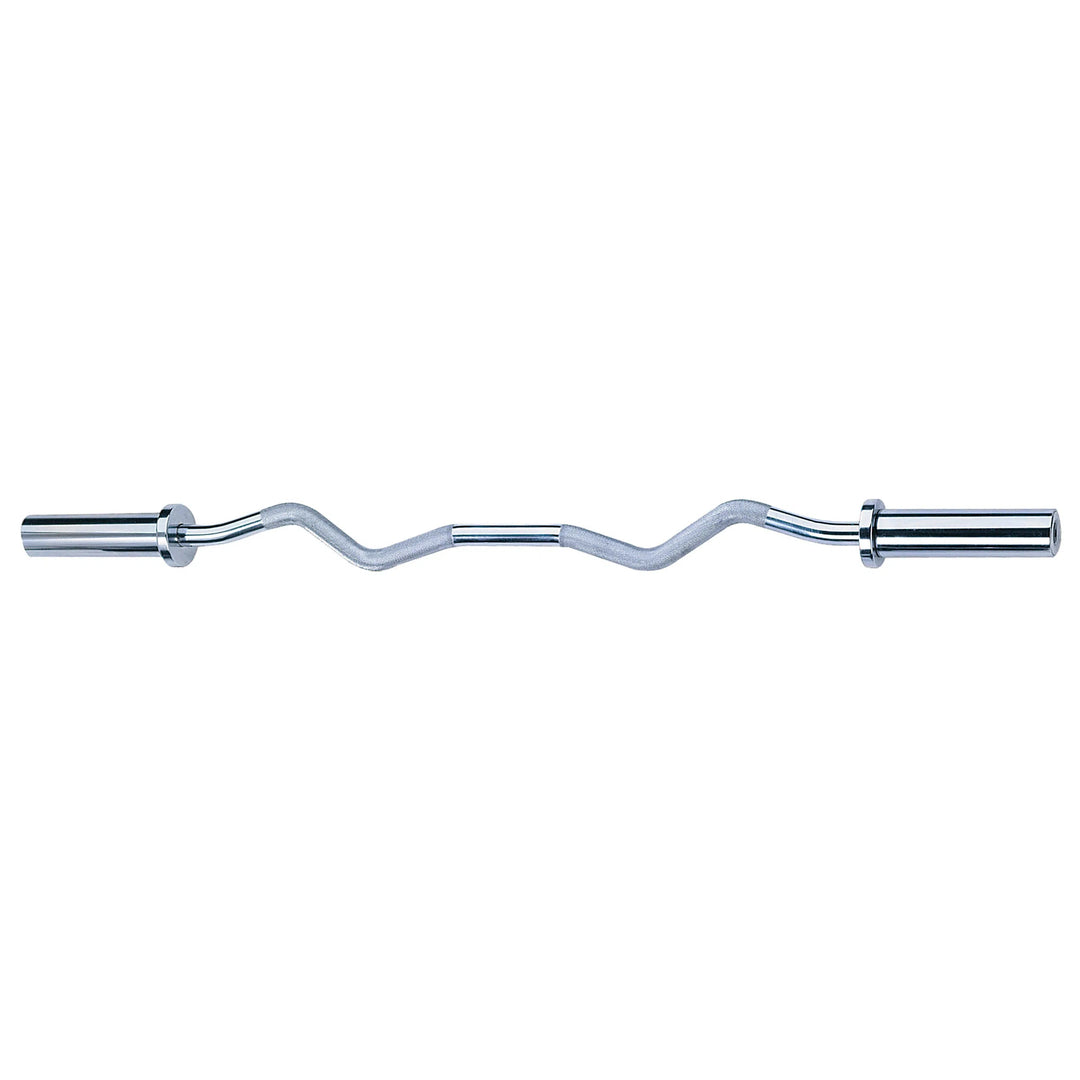 Body-Solid Olympic EZ Curl Bar OB47 chrome option closer look