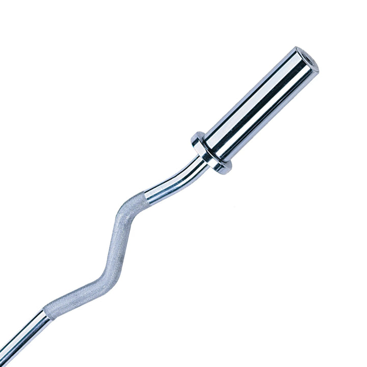 Body-Solid Olympic EZ Curl Bar OB47 chrome option closer look