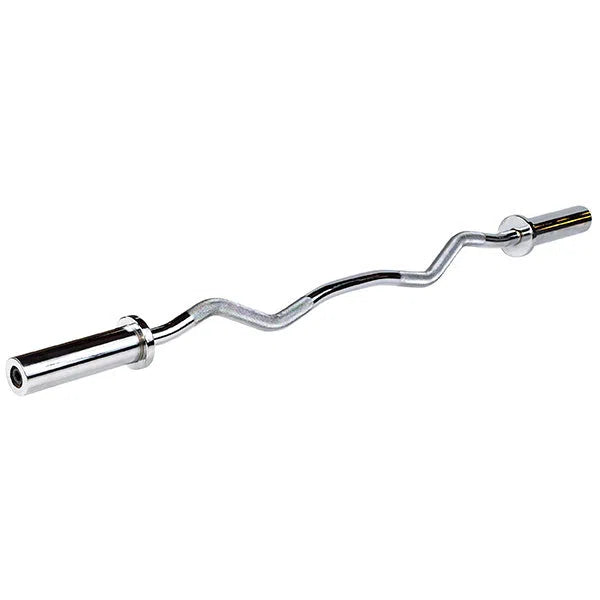 Body-Solid Olympic EZ Curl Bar OB47 chrome option closer look