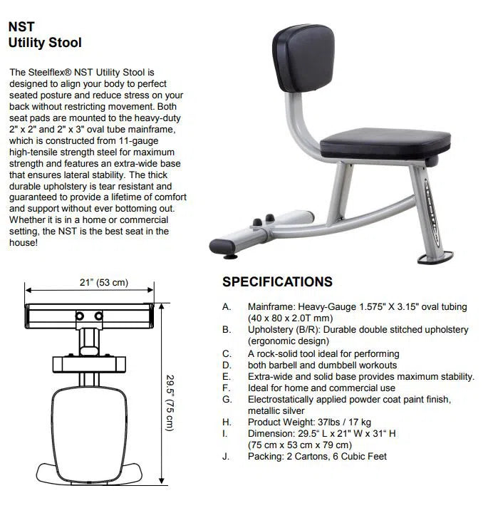 SteelFlex Commercial Utility Bench NST product specifications and dimensions