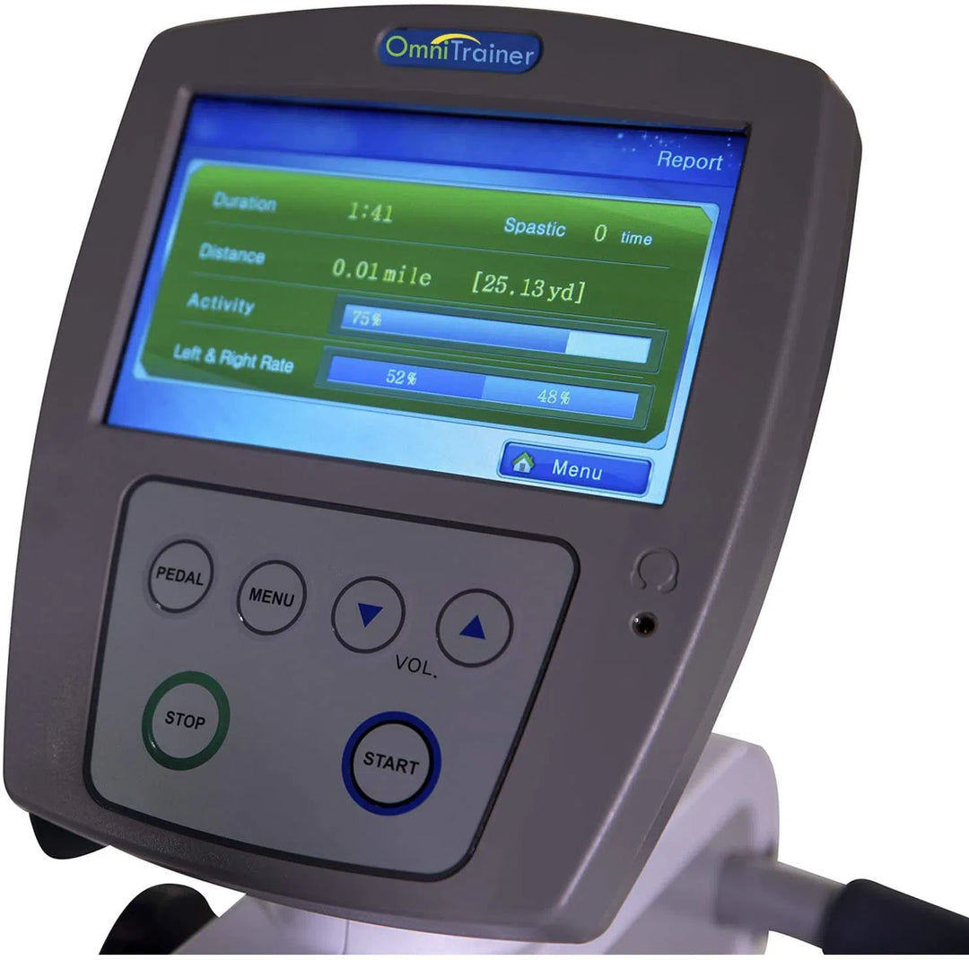 HCI OmniTrainer Physical Therapy Hand Bike OT-1100 closer look at the display monitor and controls