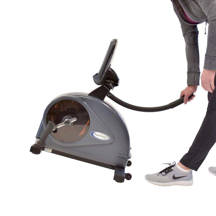 HCI PhysioTrainer PRO Arm Bike PT-PRO showcasing wheels for easy transfer and storage