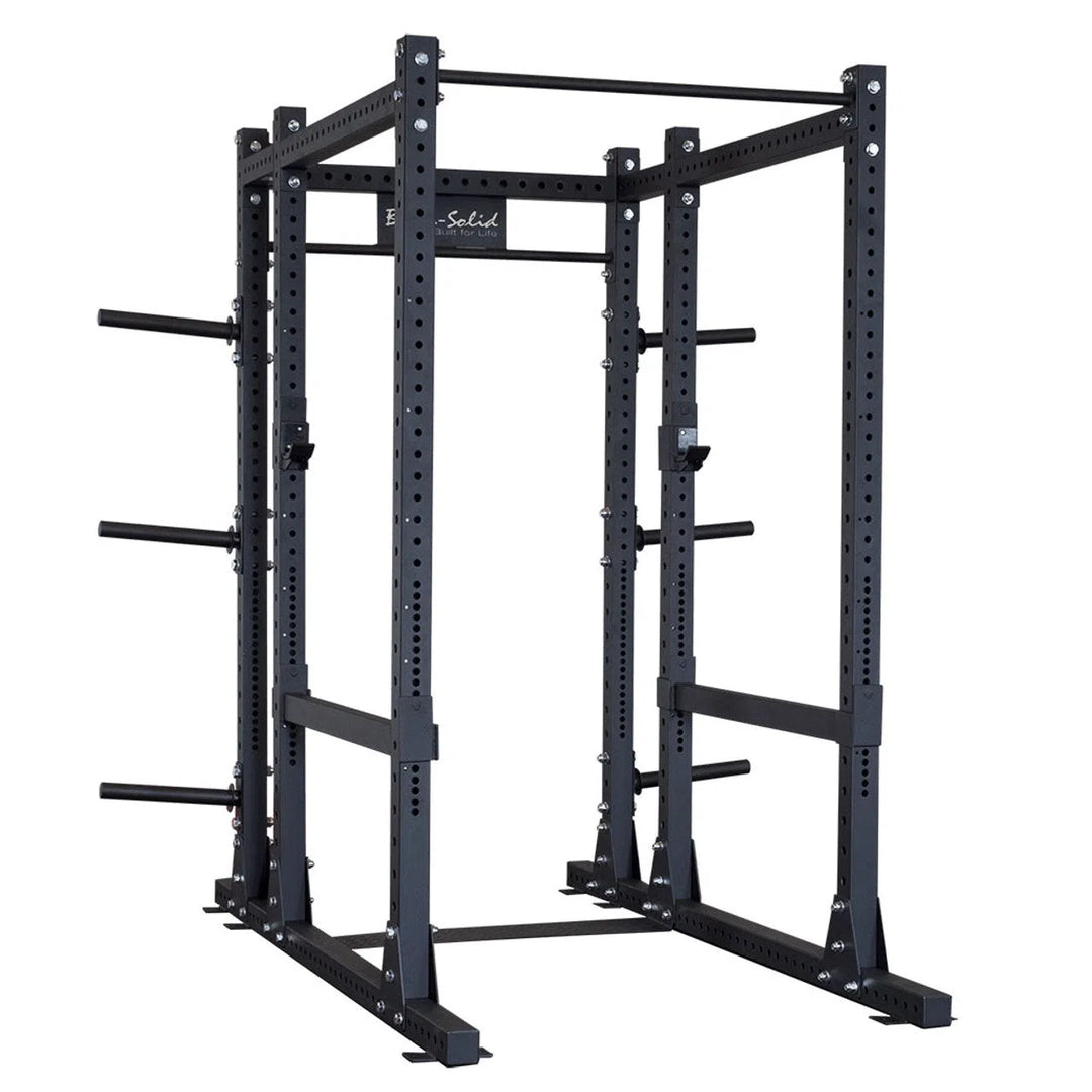 Black commercial power and squat rack