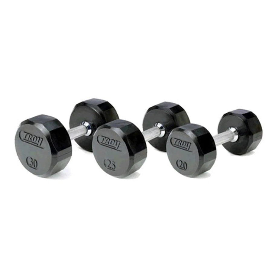 Troy 12-Sided Rubber Dumbbell Set TSD-005-125R Muscle and Strength Training Solution Healthy and Safe Workout