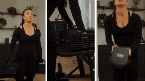 male performing bicep curls with the 55 lb. NordicTrack adjustable dumbbells