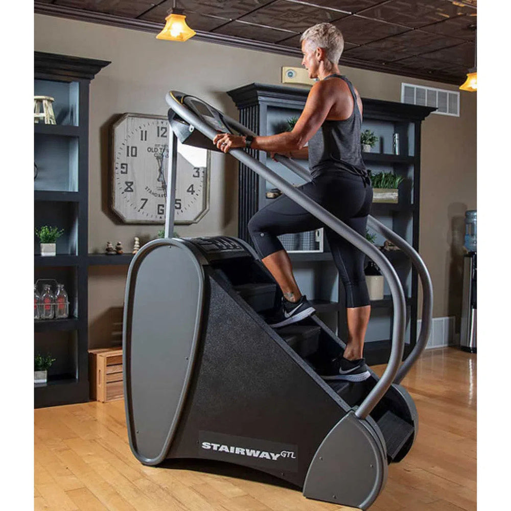 jacobs ladder home stair stepper machine on wood floor