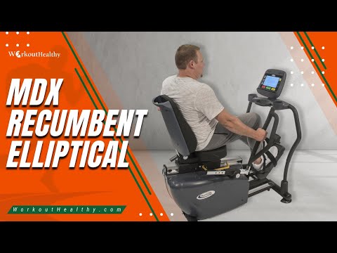 video of older male using the physiostep MDX recumbent elliptical thats easy on knees