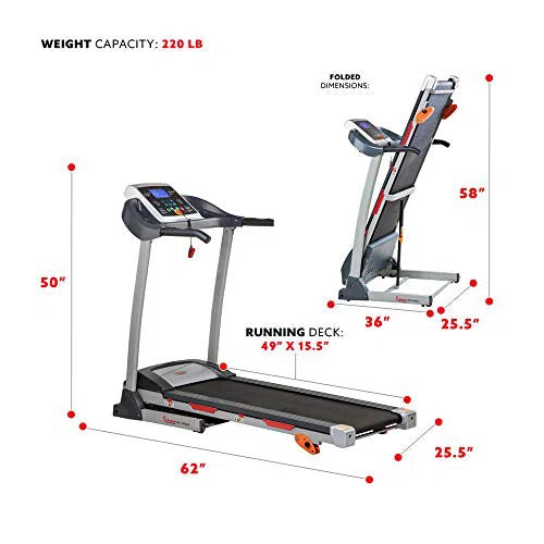 Sunny Health & Fitness Premium Folding Treadmill