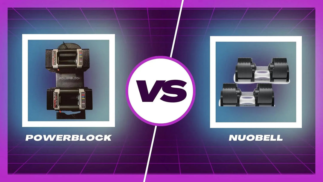 PowerBlock and Nuobell adjustable dumbbells compared side by side
