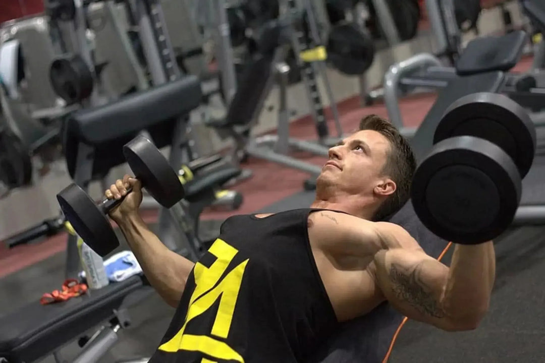 male dumbbell fly exercise