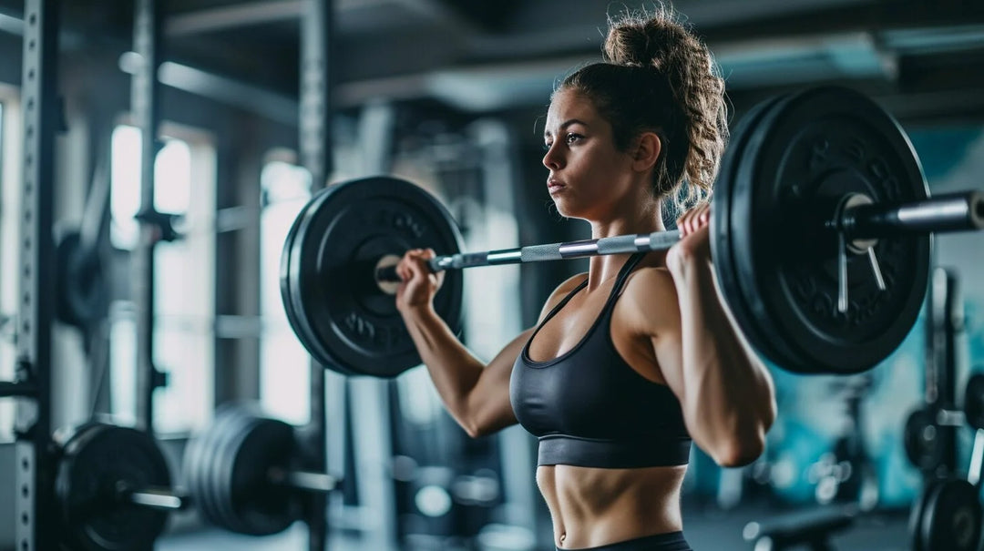 girl lifting barbell in the gym