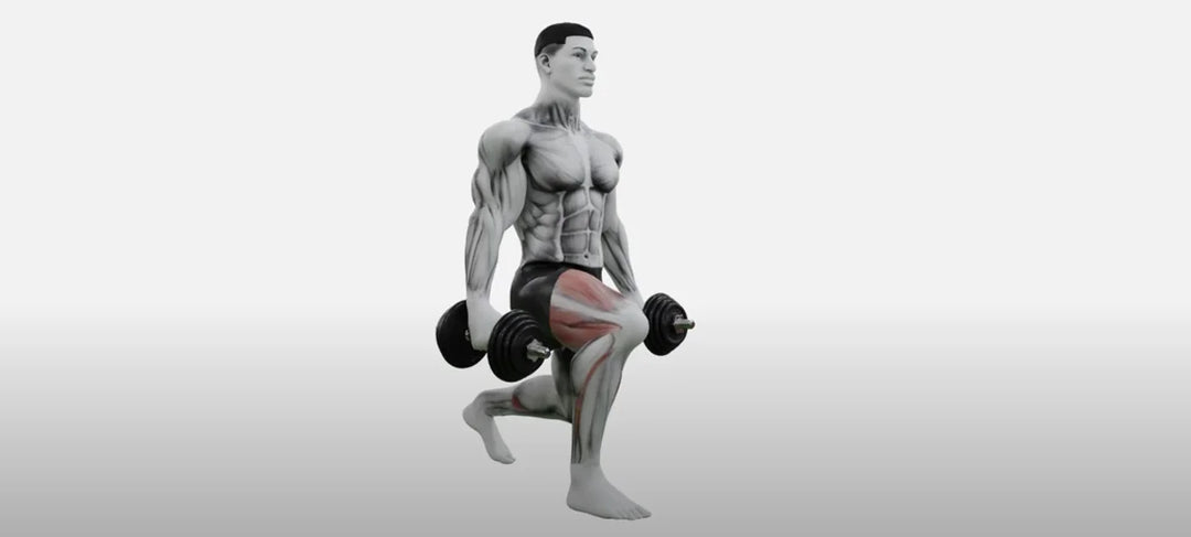 dumbbell forward lunge 3d black man illustration