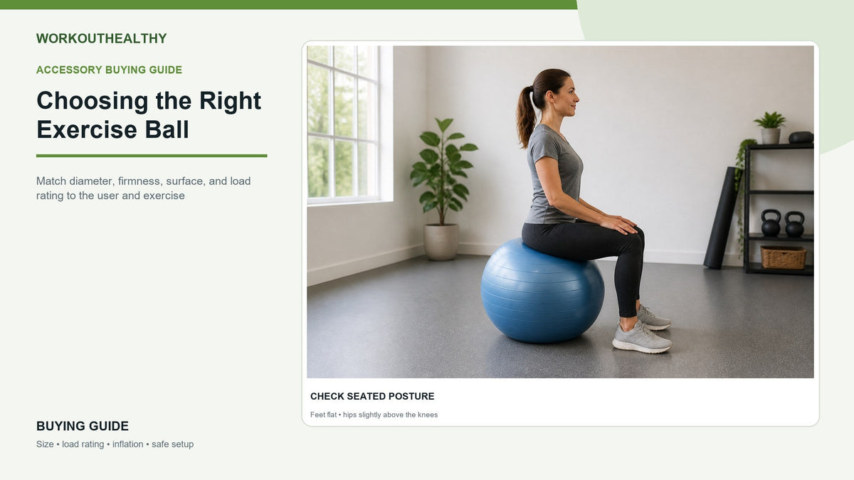 Exercise ball buying guide covering size by height, burst ratings, and alternatives
