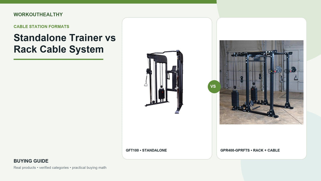 Body-Solid GFT100 standalone functional trainer compared with the GPR400-GPRFTS power rack cable system