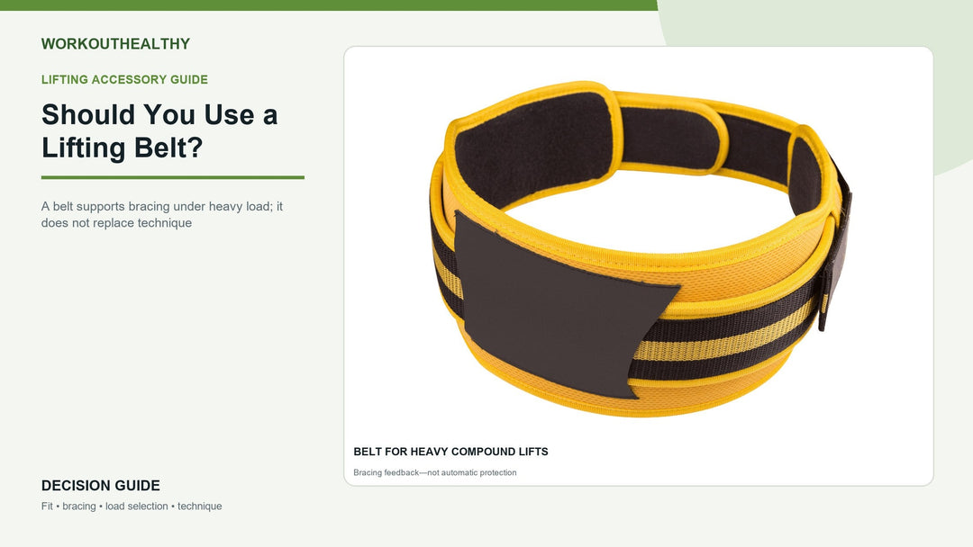 Weight lifting belt buying guide, showing how a belt is positioned at the waist for heavy lifts