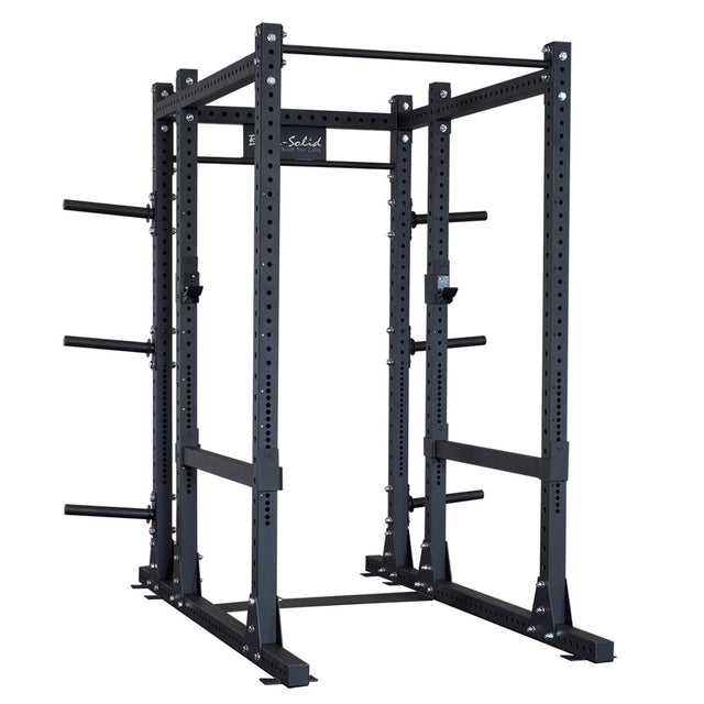commercial power and squat rack in black