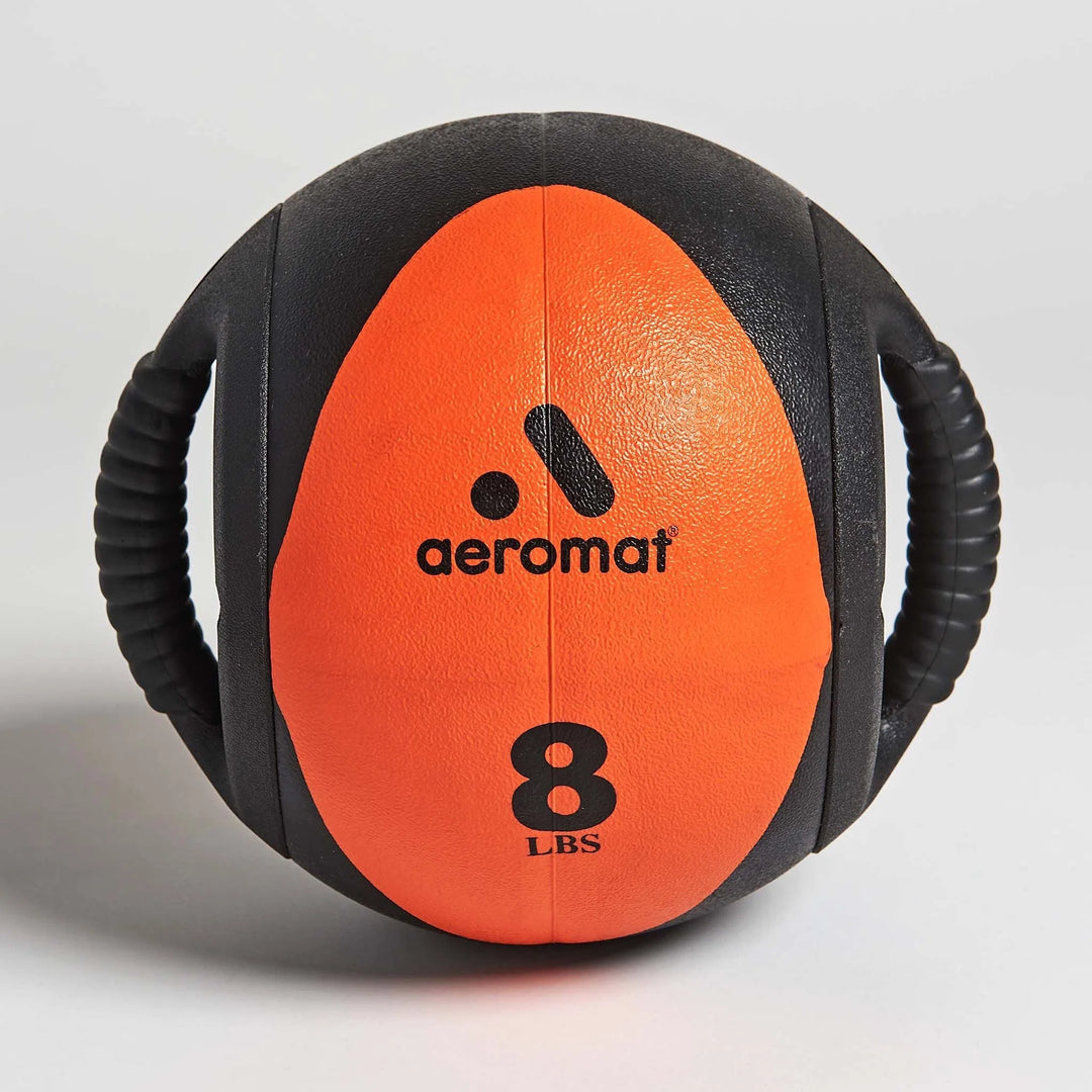 An 8 lbs Aeromat Medicine Ball with Handles
