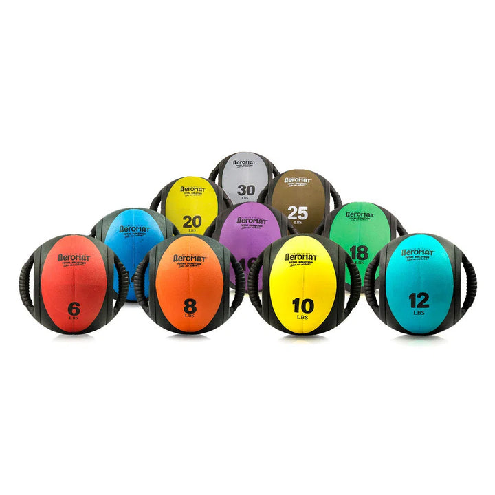 AeroMat Medicine Ball with Handles Set 35131-40-Pack High-Intensity Strength and Muscle Training Healthy and Safe Workout