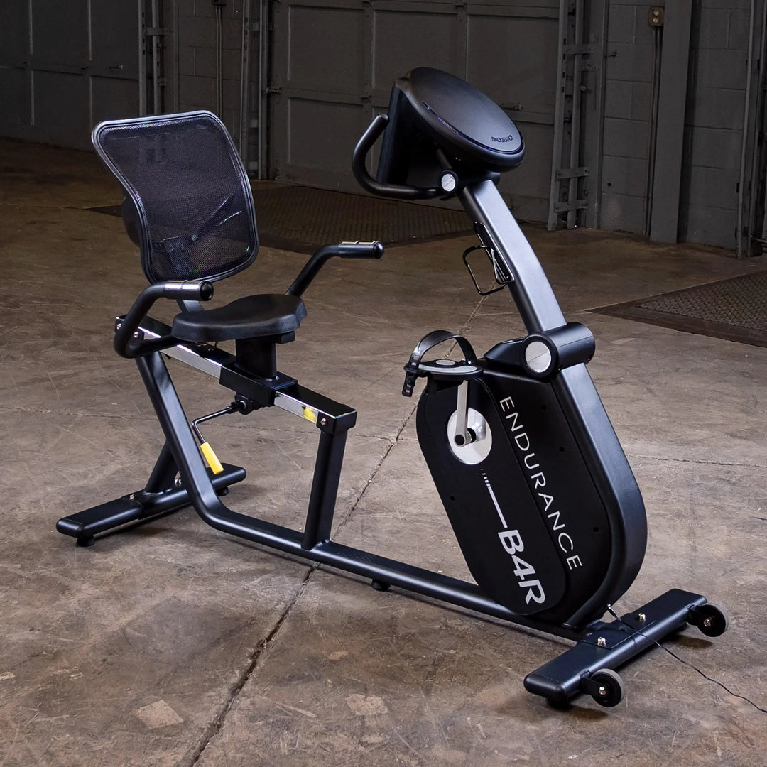 Body Solid Endurance Commercial Recumbent Bike angled orientation