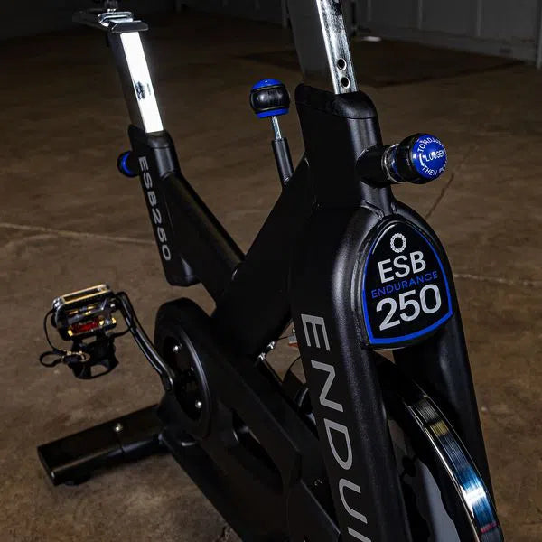 A close up look of the Body-Solid Endurance Studio Bike ESB250