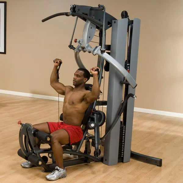 man seated cable shoulder press on Body-Solid Fusion Commercial Exercise Machine F600