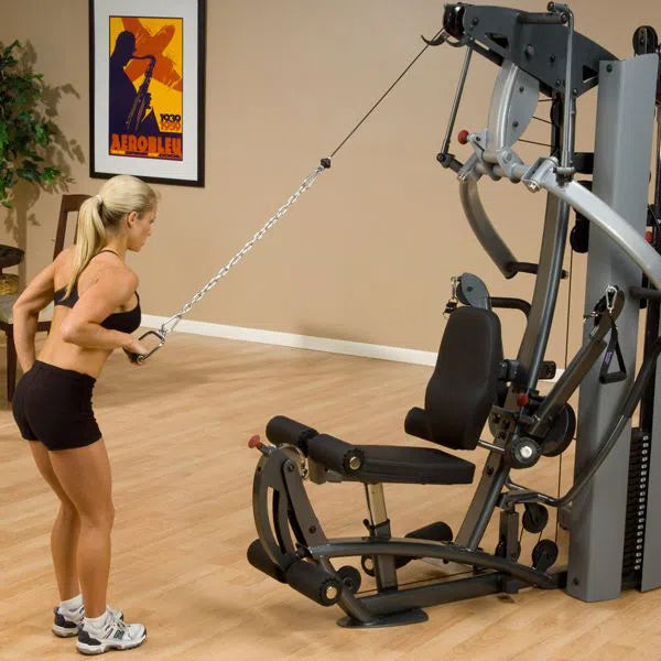 woman single arm cable row workout on Body-Solid Fusion Commercial Exercise Machine F600