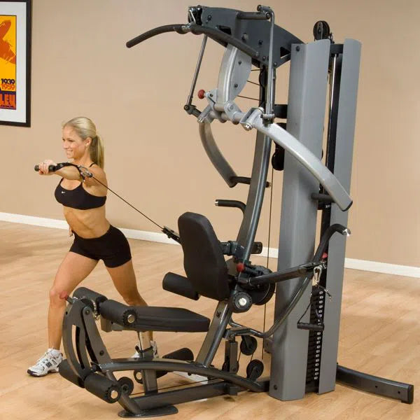 woman single arm cable chest press on Body-Solid Fusion Commercial Exercise Machine F600
