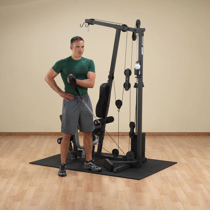 man cable bicep curl on Body-Solid Compact Home Gym G1S