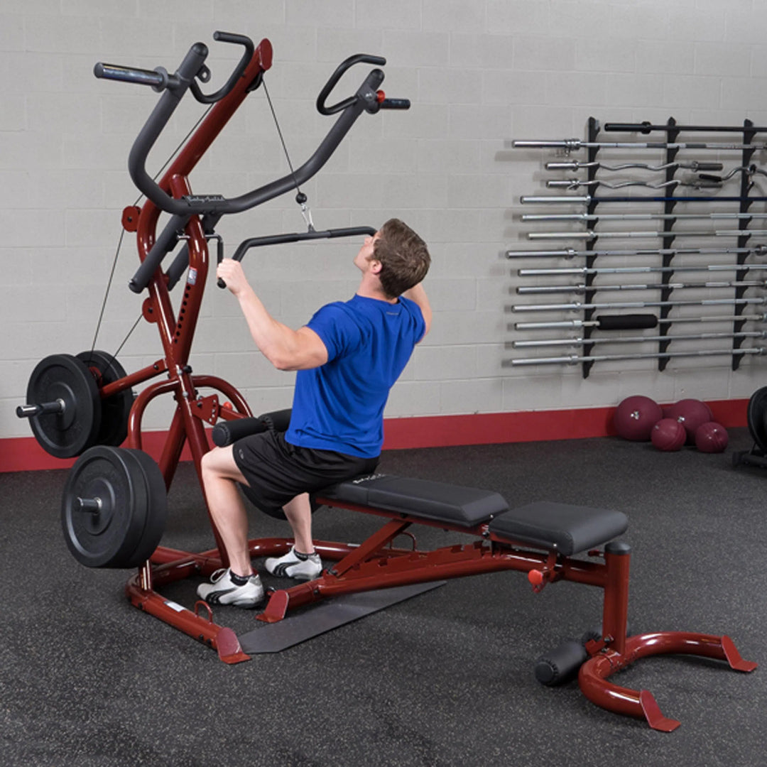 man lat pulldown workout on Body-Solid Bench Press Set GLGS100P4