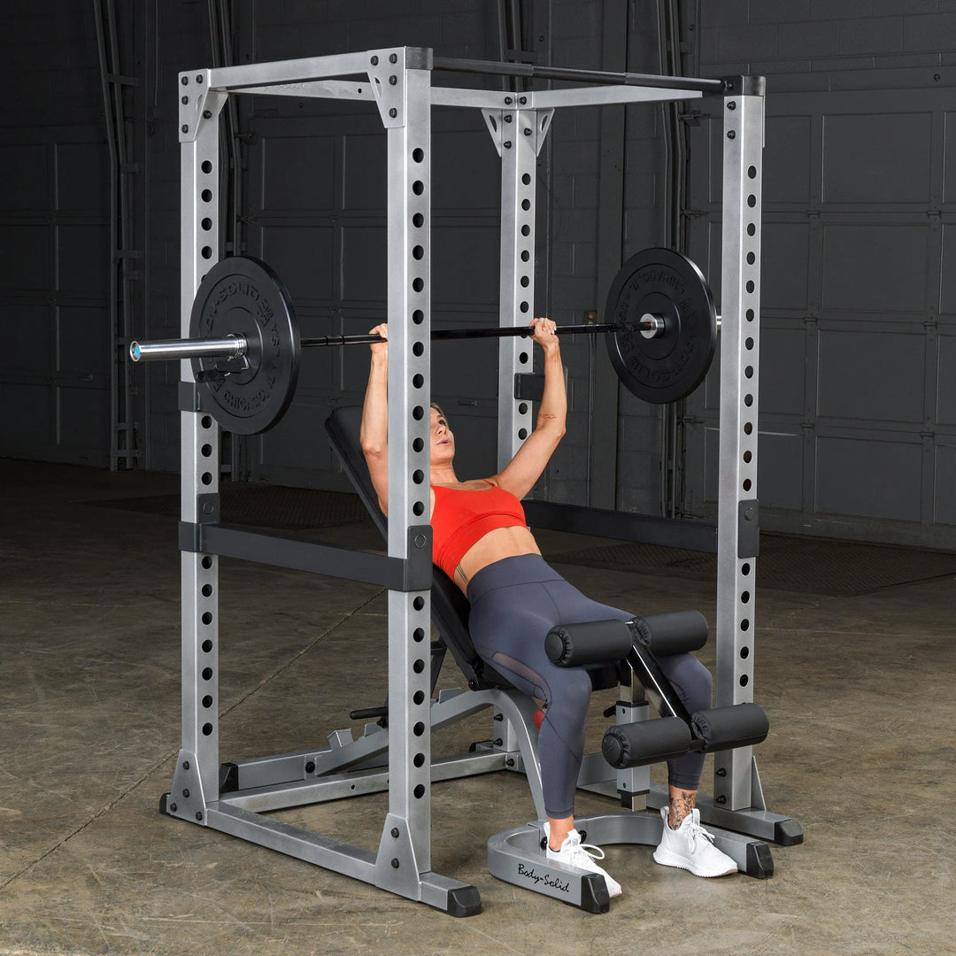 girl incline bench press on Body-Solid Power Rack Set GPR378P4