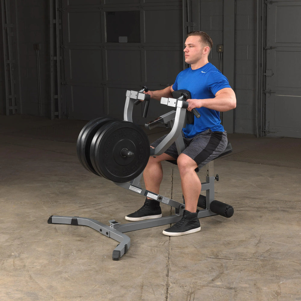 man back row workout on Body-Solid Seated Row Machine GSRM40